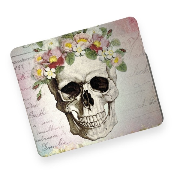 Sugar Skull Floral Computer Laptop Mouse Pad New‎ Custom Made OOAK - Picture 2 of 5